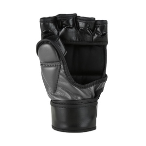 Gants de MMA demi-doigts en cuir avec fermeture Velcro noirs pour adultes – Équipement d'entraînement d'arts martiaux - Product Image 6