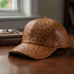 Gorra de Béisbol de Cuero de Avestruz, para Viajes al Aire Libre, Pesca, Aventura, Sombrero de Primera Calidad, Marca Privada, Estilo Vaquero Occidental - Product Image 4