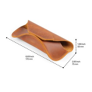 Nueva Funda de Cuero Genuino para Gafas, Estuche de Lujo para Lentes, Bolsa de Cuero de Grano Completo para Gafas de Sol, Venta al Por Mayor, Fabricante LGC-0001 - Product Image 5