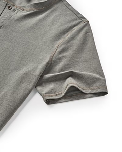 Men's Regular Fit Short Sleeve Solid Gray Knitted O-Neck Casual T-Shirt Regular Length Plain Dyed Breathable Jersey 180g - Product Image 5