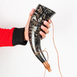 ฮอร์นควายขัดเงาแบบสูงปลายโค้งกว้างและสีธรรมชาติศิลปะสไตล์สัตว์อาเกตแอฟริกาและของสะสม - Product Image 1