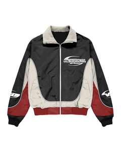 ผลิตชุดวอร์มไนลอนคุณภาพสูงขนาดใหญ่พิเศษ ชุดออกกำลังกาย 2 ชิ้น เสื้อแจ็คเก็ตกันลมแบบสะท้อนแสง กางเกงเอวยางยืดสีพื้น - Product Image 2