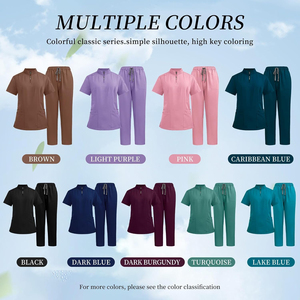 Tenues médicales unisexes en tissu polyester Dobby de haute qualité, ensembles d'uniformes pour hôpitaux, costumes de travail pour médecins et infirmières, vente en gros, logo personnalisé - Product Image 3