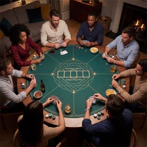 Tappetino da Poker Rotondo Pieghevole Verde da 40 Pollici con Base in Gomma Antiscivolo, Tavolo da Gioco Portatile di Qualità Professionale con Borsa per il Trasporto - Product Image 6