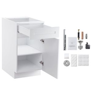 Mobile Base con Cassetti Moderno Bianco Stile Shaker da 18 Pollici, Non Assemblato, 24 Pollici L x 34,5 Pollici H, Pronto per il Montaggio - Product Image 1