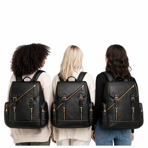 Multi-Purpose Leather <b>Backpack</b> for School, Office and Travel with Organized Compartments and Durable Material - Product Image 5