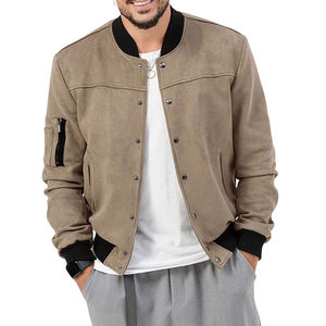 PREMIUM <b>MEN</b> CUSTOM VARSITY <b>JACKET</b> WHOLESALE VINTAGE FAUX SUEDE <b>BASEBALL</b> <b>JACKET</b> WITH SLEEVE ZIPPER POCKET - Product Image 2