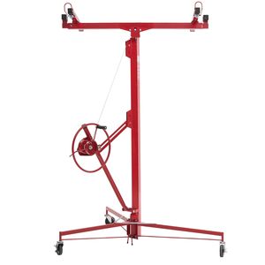 Sollevatore per Cartongesso da 16 Piedi, Capacità 150 Libbre, Braccio Telescopico Regolabile, Ruote Bloccabili, per Costruzioni - Product Image 2