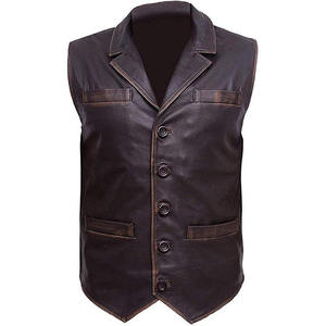 Gilet de motard en cuir véritable de haute qualité pour homme, gilet de motard en cuir lourd style rocker, gilet de moto pour homme fabriqué au Pakistan - Product Image 2