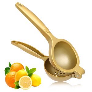 Presse-agrumes manuel en métal doré robuste pour citrons, citrons verts et fruits – Extracteur de jus portatif pour cuisine et cocktails - Product Image 1