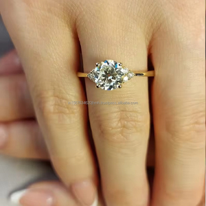 IGI/GIA Lab Grown Cut Diamond Vintage 14K Anillo de boda/compromiso amarillo Unisex Oro blanco fino para fiesta de aniversario-Worthy - Product Image 1