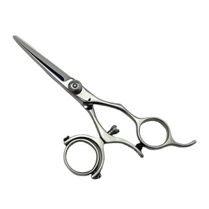 Ciseaux de coiffure professionnels JA28 de 5,5 pouces avec poignée pivotante, ciseaux de barbier, salon, design rotatif à 360 degrés - Product Image 1