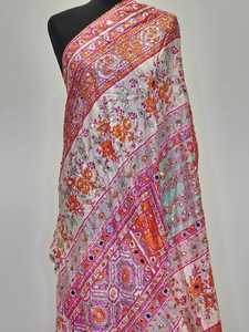 Wholesale Clothing Colorful Mirror Work Silk <b>Shawl</b> | scarves <b>shawls</b> & hijab Traditional Handmade Embroidered <b>Women</b>’s Scarf Set's - Product Image 3
