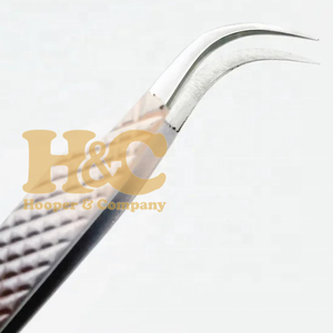 Pinzas de Diseño Elegante para Extensión de Pestañas, Punta Plateada, Logotipo Personalizado, Pinzas de Acero Inoxidable Sostenibles - Product Image 2