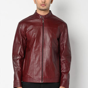 High Quality Coated Motorbike <b>Leather</b> <b>Jacket</b> with Stand Collar Cow Skin Material Vintage Style for Men-Custom Wholesale - Product Image 6