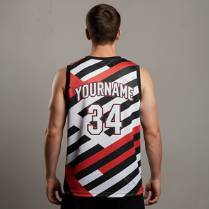 Maillot de basket-ball personnalisé de haute qualité à prix abordable, respirant, imprimé, unisexe, vente en gros, sans manches, sublimé, pour hommes - Product Image 2
