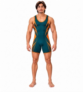 Singlet de Lucha Libre para Hombre, Personalizado con Logotipo, Impresión por Sublimación Completa, Transpirable, Antiencogimiento, Color y Diseño Personalizables - Product Image 1