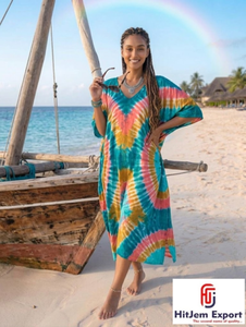 Women Premium Stylish <b>Kaftan</b> Dress Printed Beach Wear Elegant Loose Fit <b>Summer</b> Cover Up Island Style Bulk Manufacturer Supply - Product Image 6