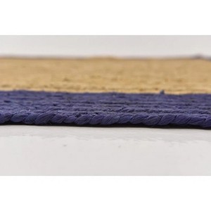 Tapis ovale en jute, couleur unie, tressé, fait main, style oriental, pour salon, antidérapant, adapté aux animaux domestiques, nettoyage localisé, avec support antidérapant - Product Image 2