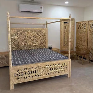 Meilleures ventes 2026 : Ensembles de chambre à coucher écologiques de style Mid-Century Modern avec rangement et lit double King Size en bois massif naturel fait main - Product Image 2