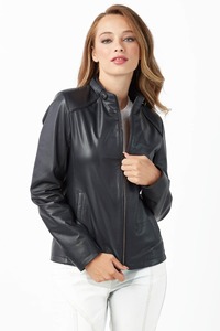 Nouvelle veste en cuir pour femme 100% cuir véritable respirante grande taille unie teinte - Product Image 3