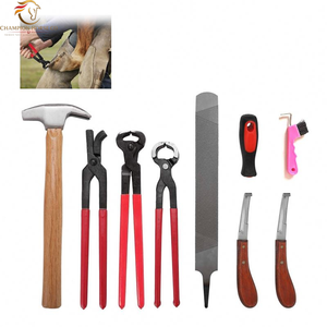 Juego de Herramientas Veterinarias Equinas Profesionales Reutilizables, Kit de Herramientas para Herradores de Caballos, Recortador de Pezuñas, Herramienta para el Cuidado de Caballos, Extractor de Zapatas, Alicates, Lima y Escofina - Product Image 1