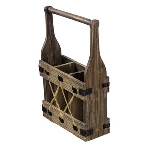 Porte-bouteilles en bois finition luxe pour table à manger, support de rangement pour bouteilles de vin, support en bois naturel pour comptoir de cuisine - Product Image 5