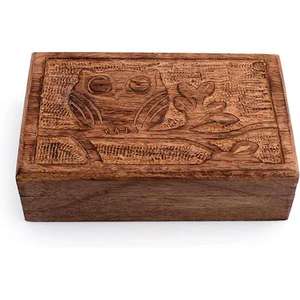 Boîte à bijoux en bois personnalisable (couleurs et dimensions) – Capacité 3-6L pour bracelets et boucles d'oreilles – Design sculpté fait main – Exportateur indien - Product Image 2