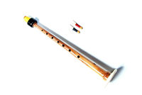 Practice Beginner Brushed Rosewood Bagpipe Chanter BB Key Polished Finish Red with Synthetic Drone Reeds and Tutor Book