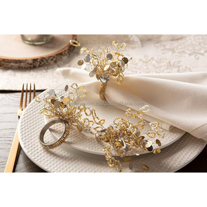 Anneaux de serviette Boho durables Rond de serviette perlé avec différents modèles pour la cuisine et la décoration de la maison Porte-anneau de serviette - Product Image 2