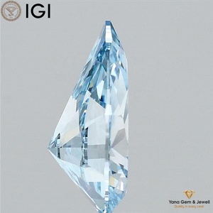 Diamante Cultivado en Laboratorio con Corte Pera, Color Azul Intenso, Claridad VVS2, 2.00 Quilates, con Certificado IGI, para Joyería - Product Image 4