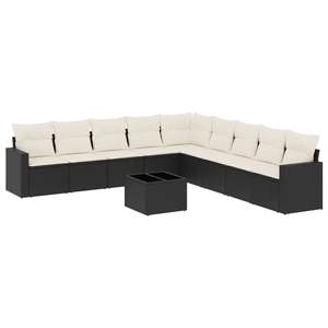 Ensemble de canapés de patio en crème noire pour la collection de meubles de jardin d'extérieur - Product Image 2