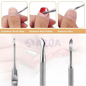 Pousse-cuticules et coupe-cuticules double embout personnalisé en acier inoxydable, outil de manucure professionnel à double tête - Product Image 3