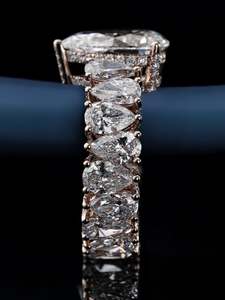 New Design Pass Diamond Tester Solid 925 Sterling Silver VVS Moissanite 6ct Pear Cut Engagement Band Ring Iced Wedding <b>Gift</b> for - Product Image 5