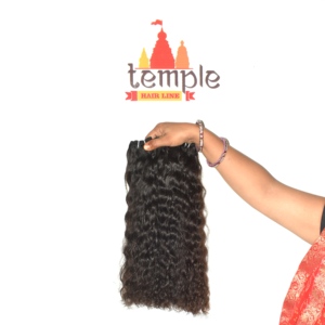 Cheveux indiens 100% naturels Remy vierges, double tirage, sans cuticules alignées, coupés à plat, bouclés, pointes épaisses, vente en gros - Product Image 2