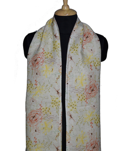 Écharpes et châles traditionnels en coton et lin avec motifs imprimés numériquement, accessoires de mode pour femmes, fournisseur de confiance - Product Image 2