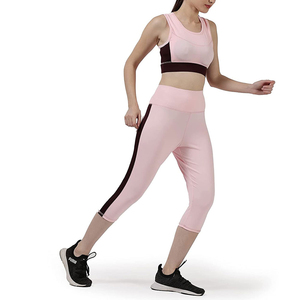 Ensemble de vêtements de yoga pour femmes avec impression de logo personnalisable, 2 pièces, sans couture, de haute qualité, pour la salle de sport et l'entraînement - Product Image 4