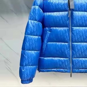 Veste matelassée personnalisée pour homme, bleu, avec monogramme, col montant, style bulle, motif de luxe, chaude pour l'hiver, qualité OEM, vente en gros - Product Image 3