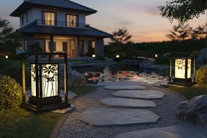 Lámpara Decorativa Exterior Cuadrada Moderna, Iluminación Minimalista para Patio, Acero Inoxidable, CA 200V, E27, IP65, Negra - Product Image 4