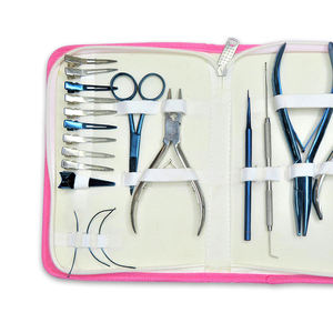 ZARNAB SURGICAL Nouvelle Arrivée Kit d'outils d'extension capillaire durable à micro-liens noués à la main, étanche, en acier inoxydable doré et plastique - Product Image 4
