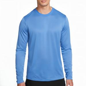 T-shirt en coton pour homme de qualité supérieure, coupe décontractée, manches longues, design sans col, tricoté, vente en gros de vêtements pour homme - Product Image 6