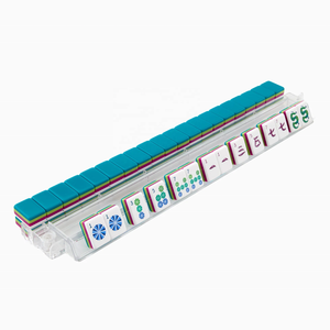 Juego de Mahjong Acrílico de Diseño Artístico, Estilo Americano, Color Azul <span class=keywords><strong>Coral</strong></span> Vibrante, Lujoso, Ecológico, Portátil y Duradero, para Juegos de <span class=keywords><strong>Casino</strong></span> Familiares - Product Image 5