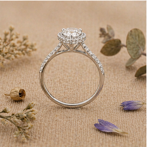 Bague de fiançailles en forme de poire avec zircon et perle d'eau douce, bande pavée plaquée argent 925, bijoux de mariée vintage de luxe pour femmes IGI/ - Product Image 3