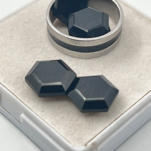 Piedra Preciosa de Ónix Negro Natural de Alta Calidad AAA+, Piedra Preciosa Hexagonal de Ónix Negro Facetada para Joyería - Product Image 4