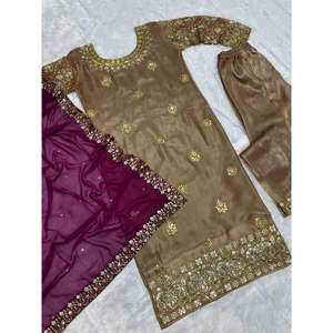 ชุด3ชิ้นผ้าไหมทรงยาวผ้าเข้ารูปปักลายลูกไม้ผ้านิ่มใส่ได้พอดีกับไวน์ดูแนบเนื้อ - Product Image 5