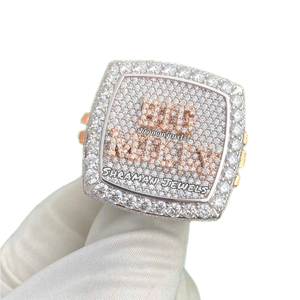Men's Hiphop Style Rhodium Plated 925 Silver Custom <b>Initial</b> Letter Name Iced Moissanite Pave VVS Diamond Engagement Wedding <b>Ring</b> - Product Image 1