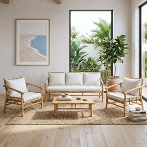 Handcrafted Natural <b>Bamboo</b> Garden Furniture Set, Eco-Friendly Outdoor Seating for Resort & Patio, <b>Bamboo</b> Furniture Manufacturer - Product Image 1