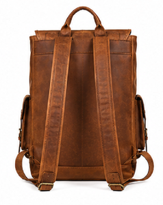 Gravs BP-12L Vintage Leather Luxury Roll Top <b>Backpack</b> <b>Large</b> Capacity Travel Laptop Bag for Men <b>Women</b> Portable Office Use - Product Image 3
