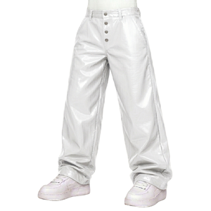 Pantalones de Cuero Sintético PU Brillante de Corte Ajustado para Hombre, Pantalones Ajustados Sexys para Discoteca, Pantalones de Cuero para Fiesta - Product Image 1