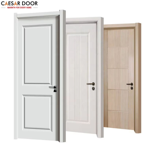 Porte en bois massif minimaliste moderne à panneau unique, imperméable et en polymère, pour usage intérieur dans les hôtels, les villas, les salles de bain et les chambres. - Product Image 1